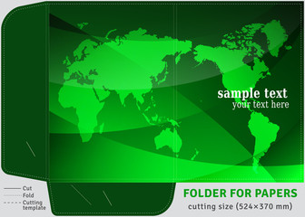  Template cardboard folder for papers sheets of A4, cutting size (524×370 mm)