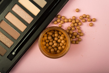 Stylish cosmetics makeup essentials