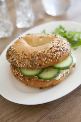 Bagel Cream Cheese and Cucumber