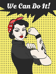 vector subculture punk gothic woman with signature we can do it