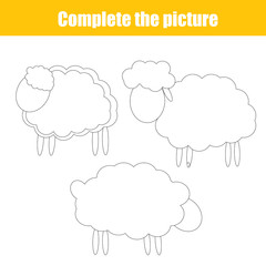 Complete the picture children drawing game