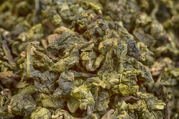 Fototapeta na wymiar Oolong tea leaves/close up view of Black Dragon tea leaves