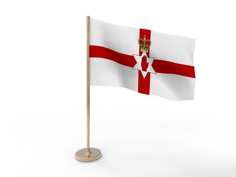 flag of Northern Ireland. 3D illustration on white background with shadow. 