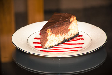 Chocolate raspberry cheesecake