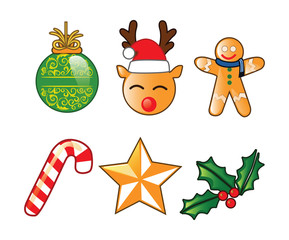 Christmas symbols vector