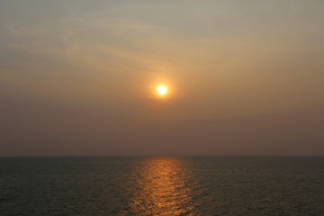 Sunset horizon in the evening near the sea Thailand.