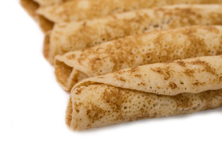 tasty spring roll on the  white