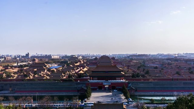 The panning view of the forbidden city in Beijing,China.
