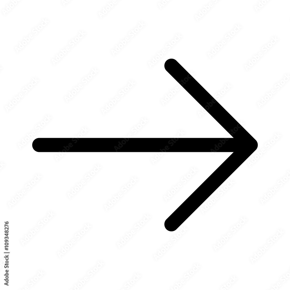 Poster next arrow or right directional arrow line art icon for apps and websites