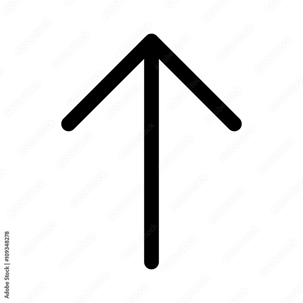 Poster up arrow or up directional arrow line art icon for apps and websites