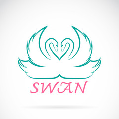 Vector images of swan design on a white background.