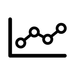 Financial earnings analytics chart or graph line art icon for apps and websites