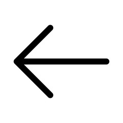 Left arrow, back arrow line art icon for apps and websites 