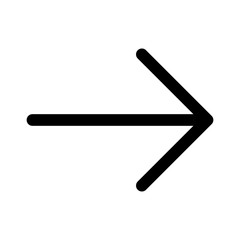 Next arrow or right directional arrow line art icon for apps and websites 