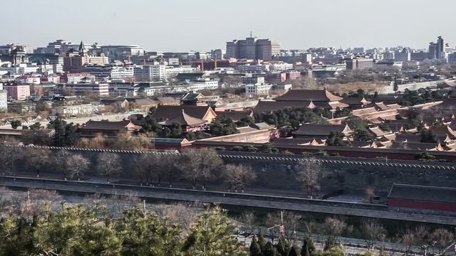  The panning view of palace museum in Beijing,China.
