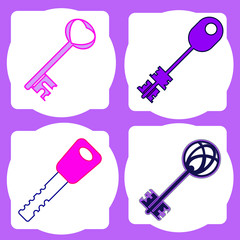 colored icons with keys