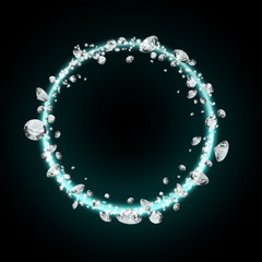 Shining diamonds circle frame