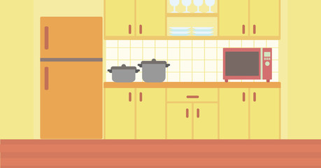 Background of kitchen with kitchenware.