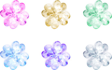 The clover shaped crystal icons