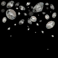diamonds on black background