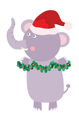 Christmas elephant cartoon character