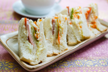 Sandwich with ham.