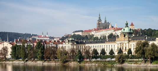 Fototapeta premium View from the Cechuv Bridge in Prague