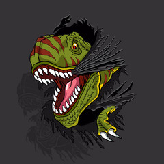 Agressive t rex.t shirt illustration