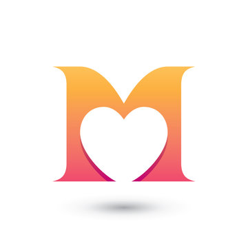 M Type with Heart Symbol