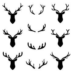 collection set deer head