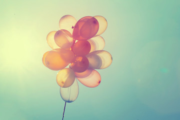 Colorful balloons on blue sky