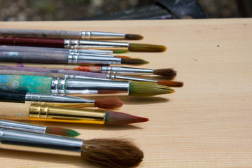 Fototapeta premium Paint brushes in the sun