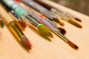 Fototapeta premium Paint brushes in the sun