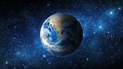 Fototapeta na wymiar Earth and galaxy. Elements of this image furnished by NASA.