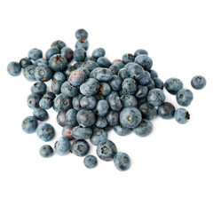 Pile of Bilberry or blueberry over isolated white background
