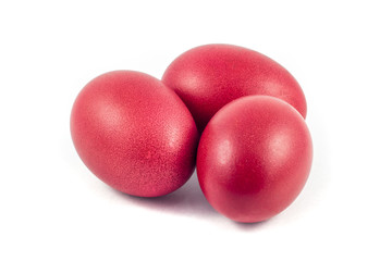 red eggs isolated on white background