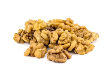 Walnuts isolated on white background
