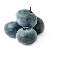 Pile of Bilberry or blueberry over isolated white background
