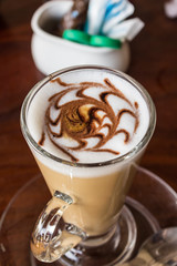 Cappuccino or latte coffee.