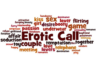 Erotic Call, word cloud concept