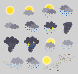 Obraz premium Weather icons at night