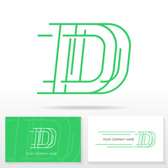 Letter D logo icon design template elements. Business card templates.