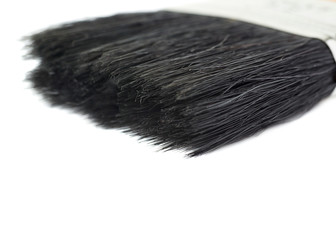 Paint brush bristle over isolated white background