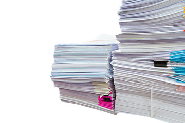 Stack of Documents isolated on white background