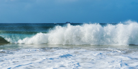 Byron Bay beach waves in New South Wales, Australia
