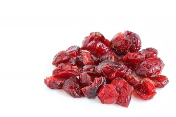 Dried Cranberries on White Background