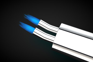 Exhaust Pipe blue flame gas gasoline car tuning