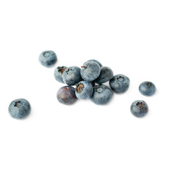 Pile of Bilberry or blueberry over isolated white background