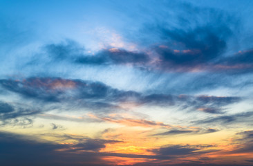 Fototapeta na wymiar Sunset sky. Beautiful sky.