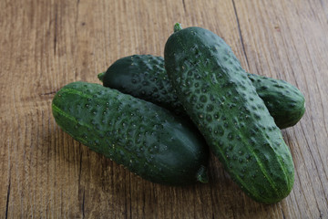 Ripe green cucumbers